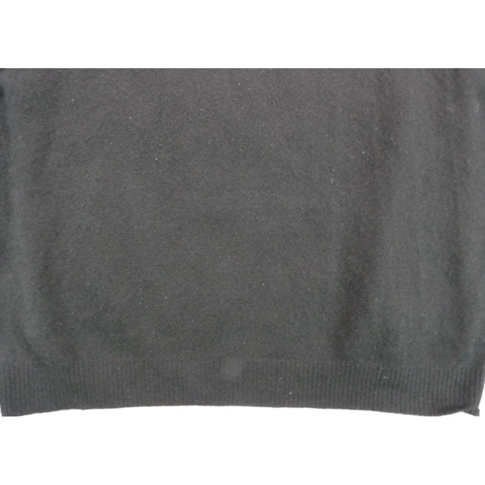 Alan Flusser Cashmere Polo Sweater Men XL Black Long Sleeve Button Neck Knit Top